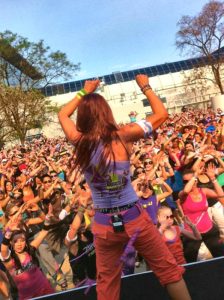 Instructing largest Zumba Class in the world